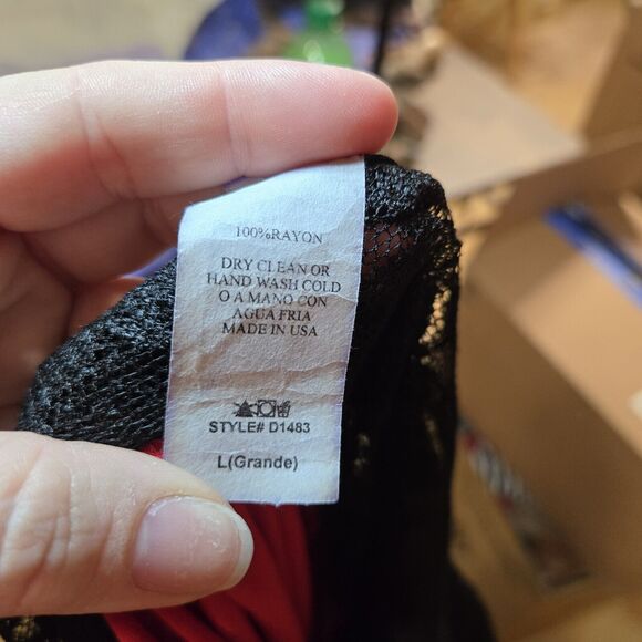 Made in the USA Lace/Rayon Full Length Sexy Dress Open Back Large Stretch - Picture 10 of 15